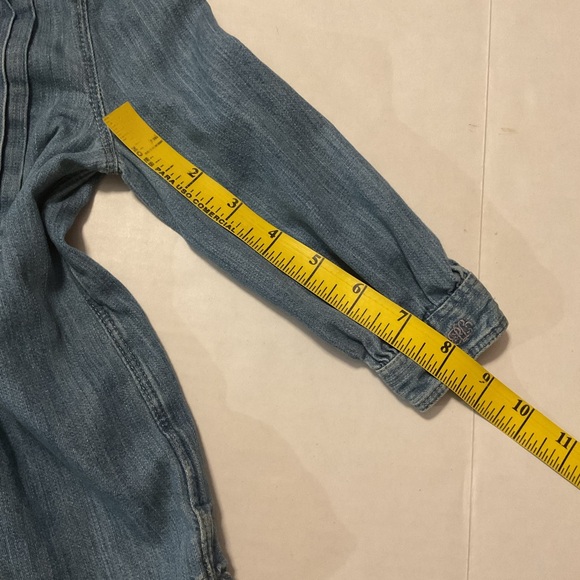 Ralph Lauren Baby Girl Chambray Denim Pintuck Shirt Long Sleeve - Picture 5 of 9